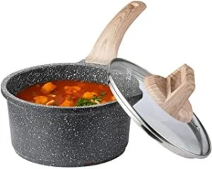 شیرجوش گرانیت با دسته چوبی