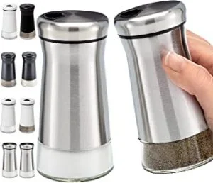 نمکدان استیل و شیشه