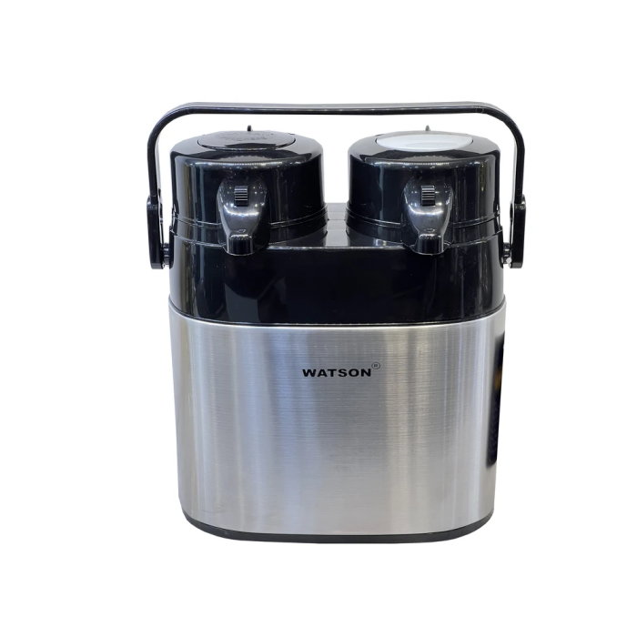 فلاسک دو قلو بدنه استیل داخل شیشه با حجم 3.2 لیتر - تصویر 1