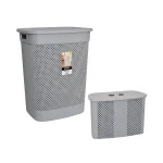 سبد رخت چرک لیمون کد 2136 مجموعه 2 عددی رنگ کالباسی - تصویر 2