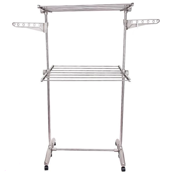 bande rakhte spring kode 7001 بند رخت ایستاده دو طبقه طوسی - تصویر 1