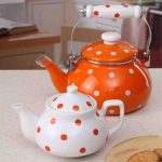 کتری قوری لعابی خال دار 2.1 لیتری طوسی - تصویر 2