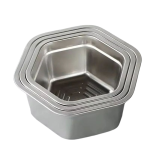 لگن استیل مدل 6 ضلعی سایز 28 - تصویر 2