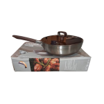 تابه وک استیل درب دار کف لیزری مدل تیتانیوم سایز 28 - تصویر 3