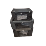 باکس لباس کوچک برزنتی فریم فلزی ضخیم اعلا طوسی شطرنجی - تصویر 2